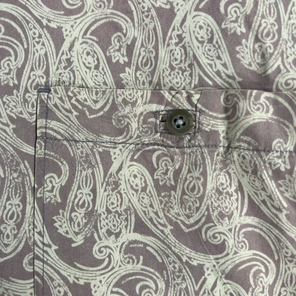 Tommy Bahama Island Soft Shirt Mens Large Purple Beige Paisley Button Up Casual - Picture 6 of 14